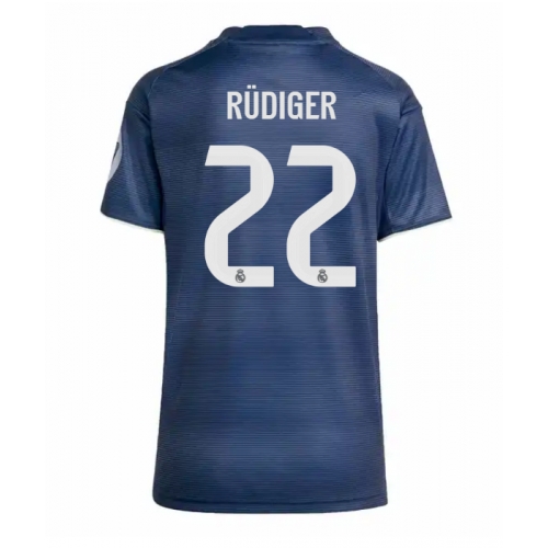 Billige Fotballdrakt Real Madrid Antonio Rudiger #22 Replika Bortedrakt Dame 2025-26 Kortermet Billige Fotballdrakt Real Madrid Antonio Rudiger #22 Replika Bortedrakt Dame 2025-26 Kortermet